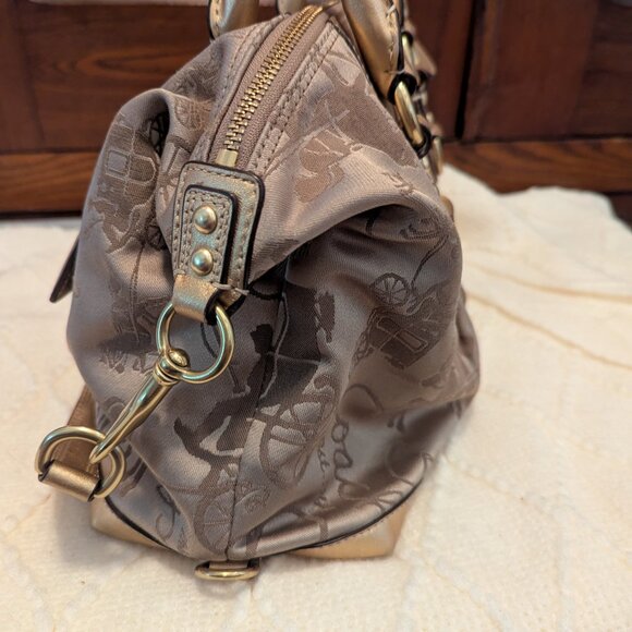 Coach Horse & Carriage Ashley Gold/beige Purse F15540 - Picture 5 of 12